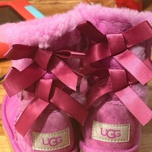 UGG Fuchsia Boots with Satin Bows